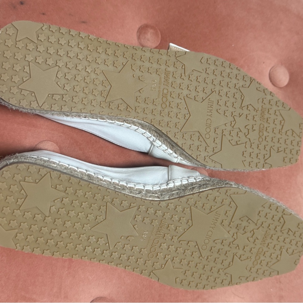 Jimmy Choo White Espadrilles Embellished Slip-On Loafers - Women's - Picture 6 of 6